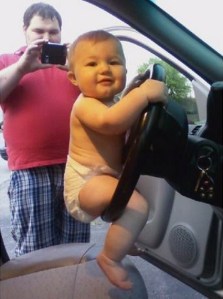 Leah-in-steering-wheel